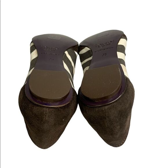 Escada Laurél Canvas Suede Bow Zebra Print Pointed Toe Flats - Picture 8 of 9